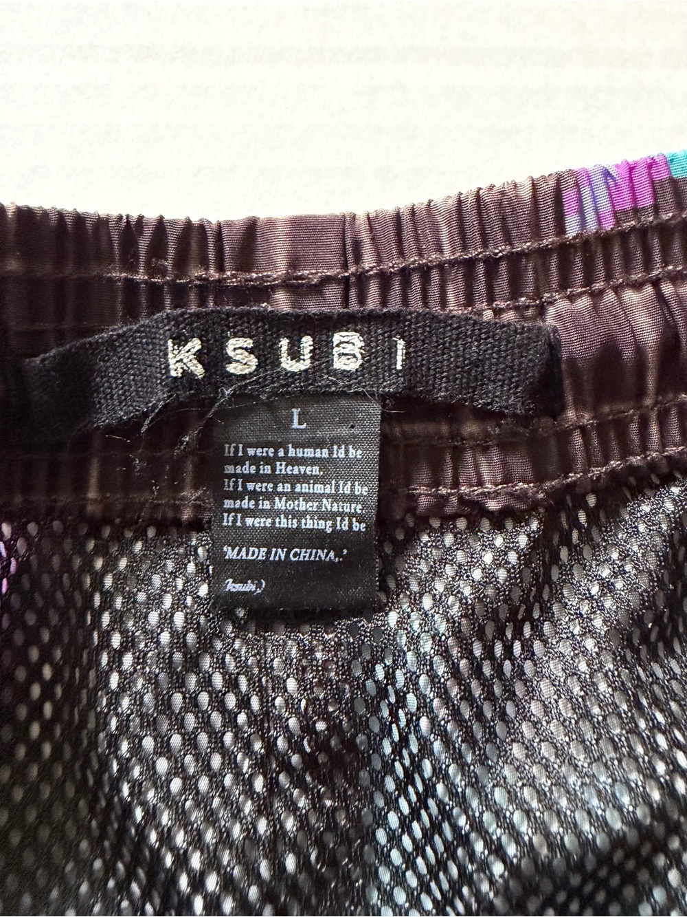 Ksubi Swim Trunks Mens Brown Pixelated Floral 5" Shorts Size Large - Picture 7 of 8
